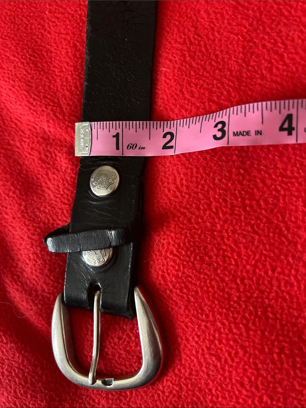 Harley-Davidson Black Leather Belt with Silver Buckle